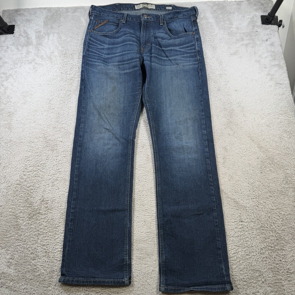 Ariat M5 Jeans Mens 36x34 Blue Denim Straight Fit Leg Cowboy Workwear Rodeo
